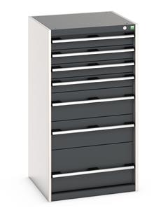40019069.** Cabinet consists of 4 x 100mm, 2 x 200mm and 1 x 300mm high drawers 100% extension drawer with internal dimensions of 525mm wide x 525mm deep. The drawers...